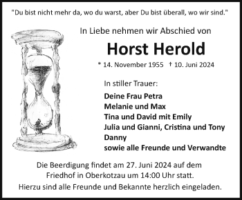Traueranzeige von Horst Herold von Frankenpost