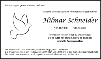 Traueranzeige von Hilmar Schneider von Neue Presse Coburg