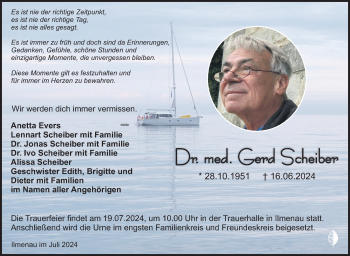 Traueranzeige von Gerd Scheiber von Südthüringer Presse