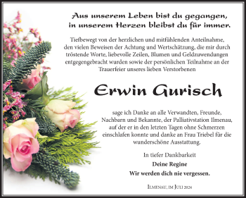 Traueranzeige von Erwin Gurisch von Südthüringer Presse