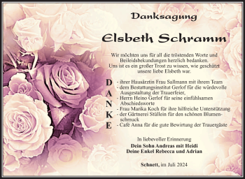 Traueranzeige von Elsbeth Schramm von Südthüringer Presse