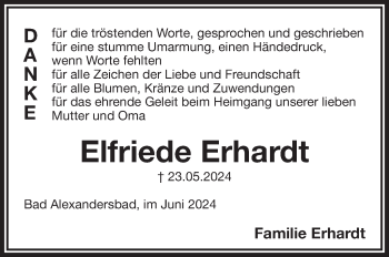 Traueranzeige von Elfriede Erhardt von Frankenpost