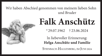 Traueranzeige von Falk Anschütz von Südthüringer Presse