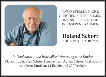 Traueranzeige von Roland Schorr von Neue Presse Coburg