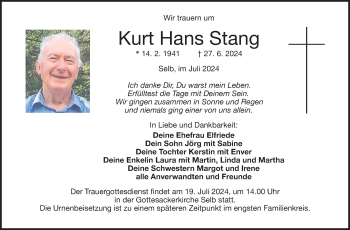 Traueranzeige von Kurt Stang von Frankenpost