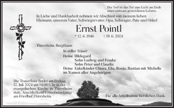 Traueranzeige von Ernst Pointl von Frankenpost