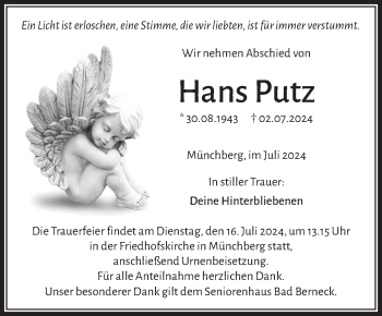 Traueranzeige von Hans Putz von Frankenpost