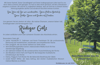 Traueranzeige von Rüdiger Götz von Südthüringer Presse