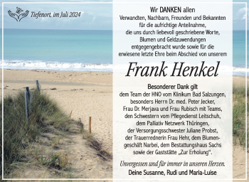 Traueranzeige von Frank Henkel von Südthüringer Presse