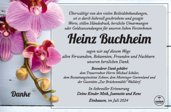 Traueranzeige von Heinz Buchheim von Südthüringer Presse