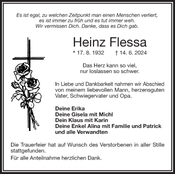 Traueranzeige von Heinz Flessa von Frankenpost