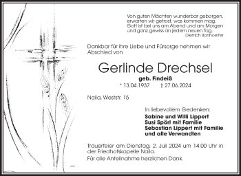 Traueranzeige von Gerlinde Drechsel von Frankenpost