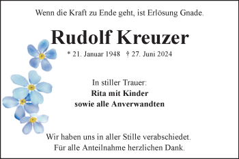 Traueranzeige von Rudolf Kreuzer von Frankenpost