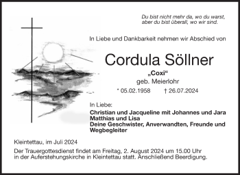 Traueranzeige von Cordula Söllner von Neue Presse Coburg
