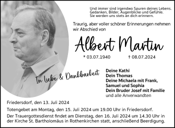 Traueranzeige von Albert Martin von Neue Presse Coburg