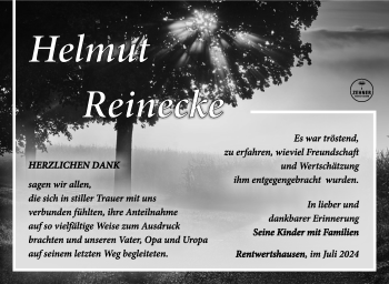 Traueranzeige von Helmut Reinecke von Südthüringer Presse