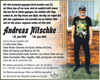 Traueranzeige von Andreas Nitschke von Südthüringer Presse