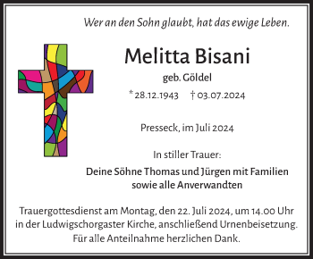 Traueranzeige von Melitta Bisani von Frankenpost