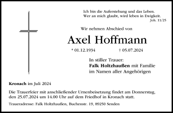 Traueranzeige von Axel Hoffmann von Neue Presse Coburg