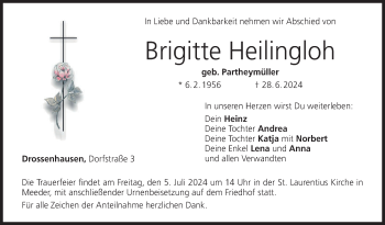 Traueranzeige von Brigitte Heilingloh von Neue Presse Coburg