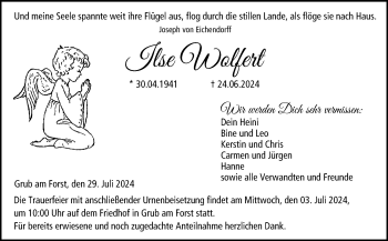 Traueranzeige von Ilse Wolfert von Neue Presse Coburg