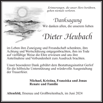 Traueranzeige von Dieter Heubach von Südthüringer Presse