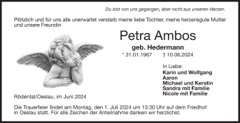 Traueranzeige von Petra Ambos von Neue Presse Coburg