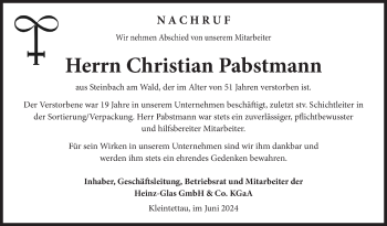Traueranzeige von Christian Papstmann von Neue Presse Coburg