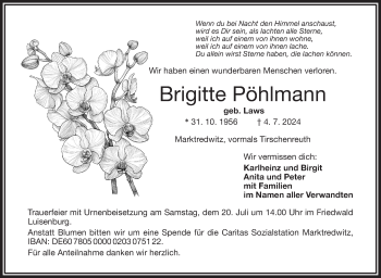 Traueranzeige von Brigitte Pöhlmann von Frankenpost