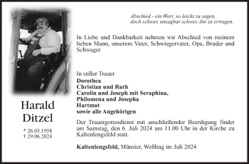 Traueranzeige von Harald Ditzel von Südthüringer Presse