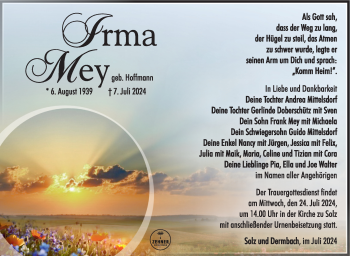 Traueranzeige von Irma Mey von Südthüringer Presse