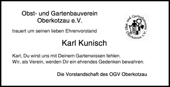 Traueranzeige von Karl Kunisch von Frankenpost