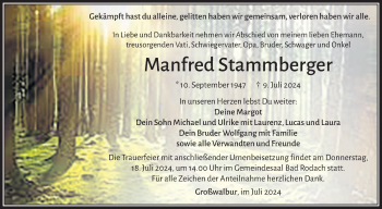Traueranzeige von Manfred Stammberger von Neue Presse Coburg