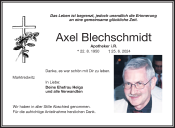 Traueranzeige von Axel Blechschmidt von Frankenpost