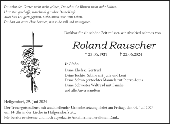 Traueranzeige von Roland Rauscher von Neue Presse Coburg