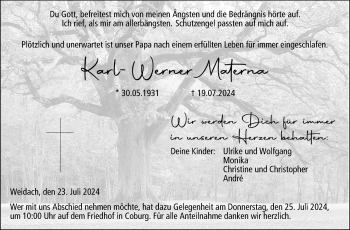 Traueranzeige von Karl-Werner Materna von Neue Presse Coburg
