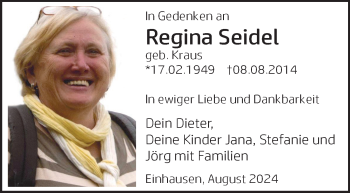 Traueranzeige von Regina Seidel von Südthüringer Presse