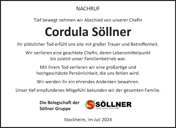 Traueranzeige von Cordula Söllner von Neue Presse Coburg