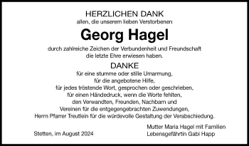 Traueranzeige von Georg Hagel von Neue Presse Coburg