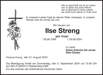Traueranzeige von Ilse Streng von Neue Presse Coburg
