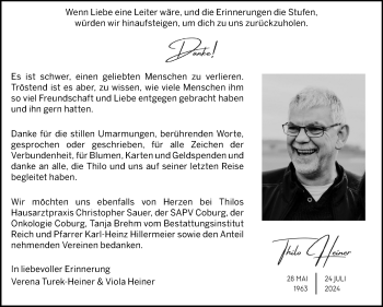 Traueranzeige von Thilo Heiner von Neue Presse Coburg