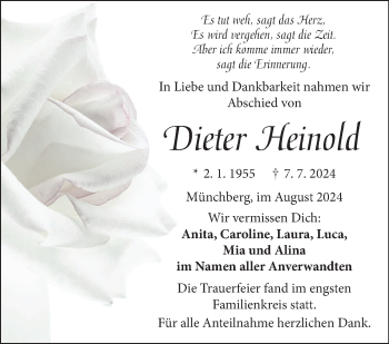 Traueranzeige von Dieter Heinold von Frankenpost