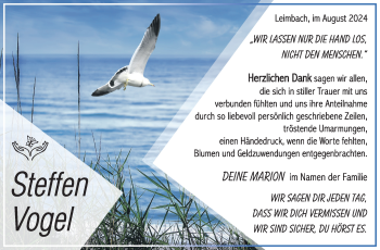 Traueranzeige von Steffen Vogel von Südthüringer Presse
