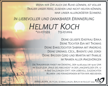 Traueranzeige von HelmutHelmut KochKoch von Südthüringer Presse