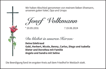 Traueranzeige von Josef Volkmann von Neue Presse Coburg