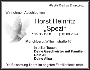 Traueranzeige von Horst Heinritz von Frankenpost