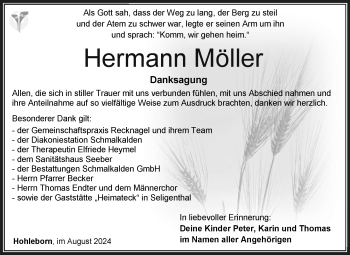 Traueranzeige von Hermann Möller von Südthüringer Presse