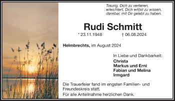 Traueranzeige von Rudi Schmitt von Frankenpost
