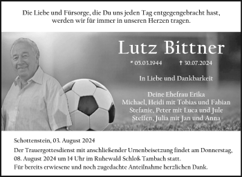 Traueranzeige von Lutz Bittner von Neue Presse Coburg