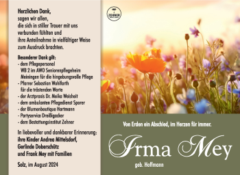 Traueranzeige von Irma Mey von Südthüringer Presse